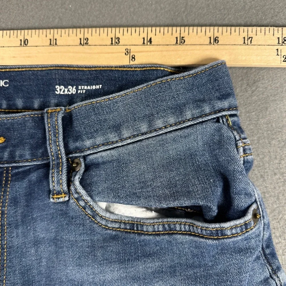 Banana Republic Travel Jean Mens 32x34 Straight Fit Medium Wash Blue Denim